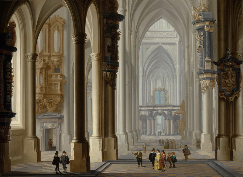Intérieur d'une église gothique - Dirk van Delen