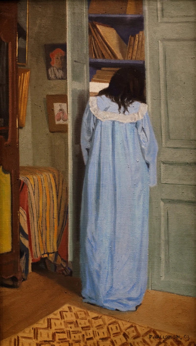 Innenraum, Frau in Blau durchsuchend einen Schrank - Félix Vallotton