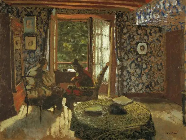 Innen. Madame Vuillard und die Großmutter Roussel am Étang-la-Ville - Édouard Vuillard