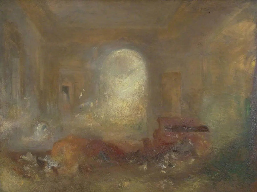 Innenansicht eines großen Hauses: Das Wohnzimmer, East Cowes Castle - J. M. W. Turner