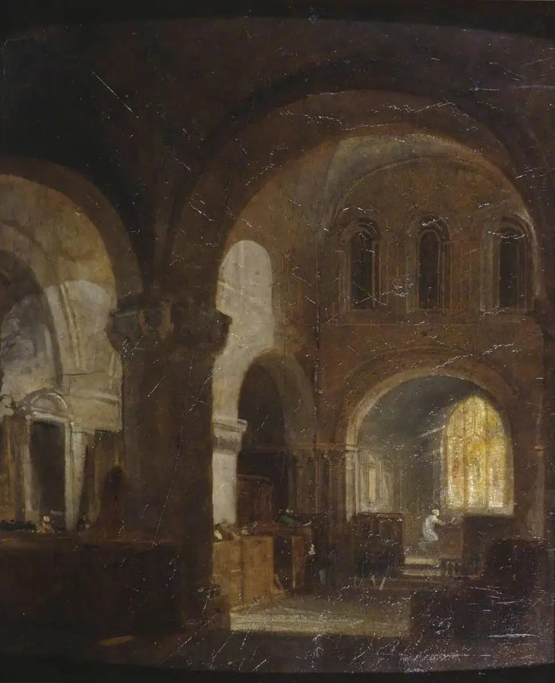 Innenraum einer romanischen Kirche - J. M. W. Turner