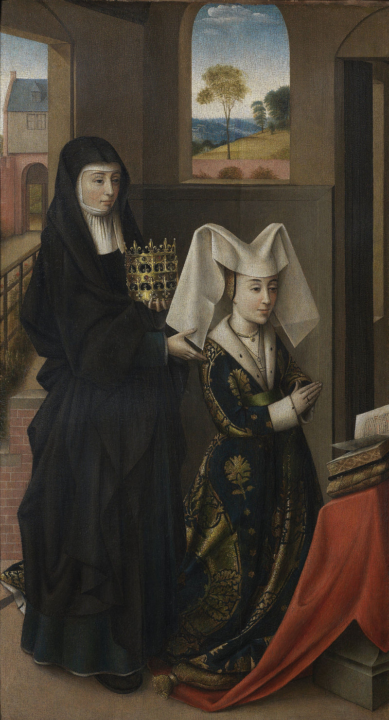 Isabelle von Portugal mit Heilige Elisabeth - Petrus Christus