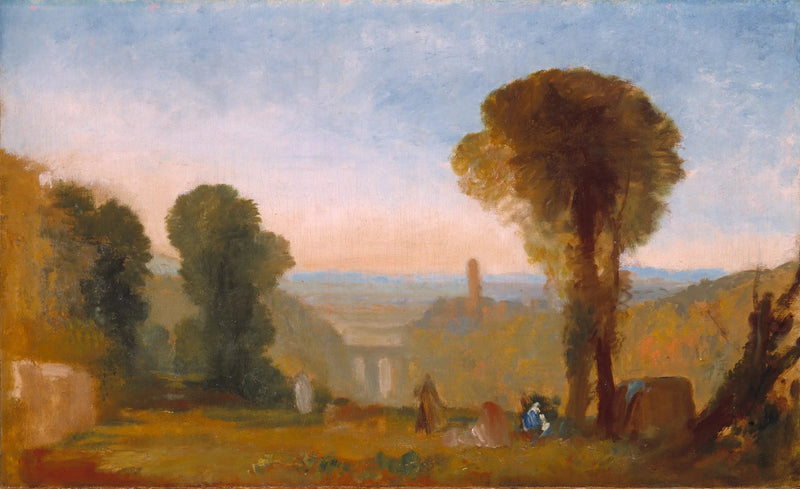 Italienische Landschaft mit Brücke und Turm - J. M. W. Turner