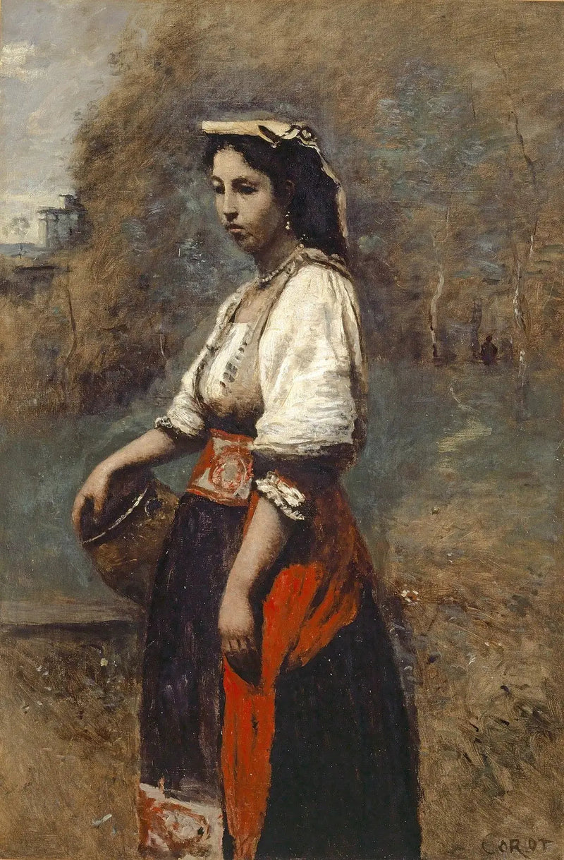 Italienerin an der Fontaine - Jean-Baptiste Camille Corot