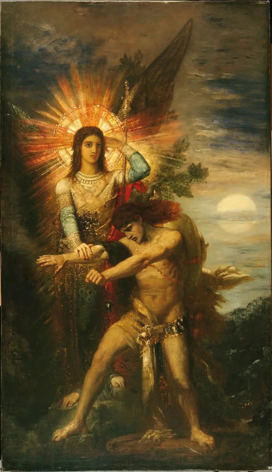 Jacob und der Engel - Gustave Moreau