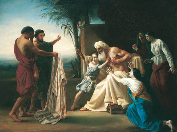 Jacob reçoit la tunique ensanglantée de Joseph - Bouguereau