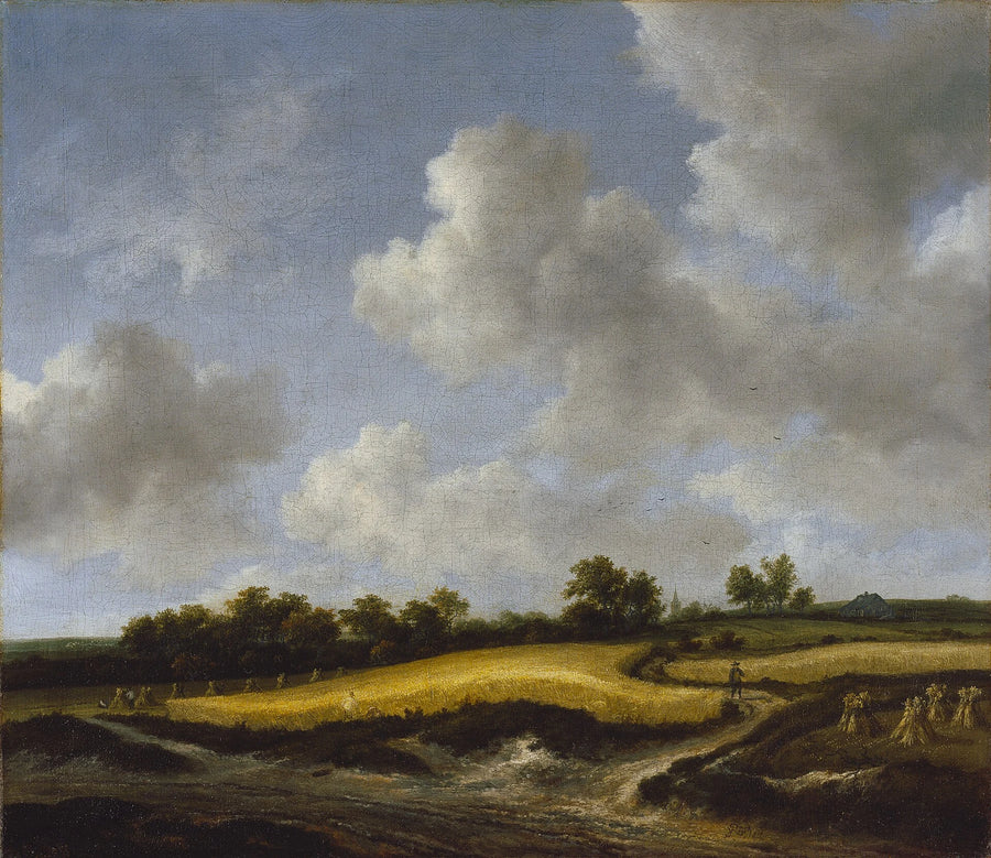 Paysage avec champ de blé du Getty Museum, peinture de Jacob van Ruisdael