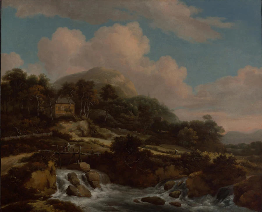 Paysage montagneux avec rivière, peinture de Jacob van Ruisdael