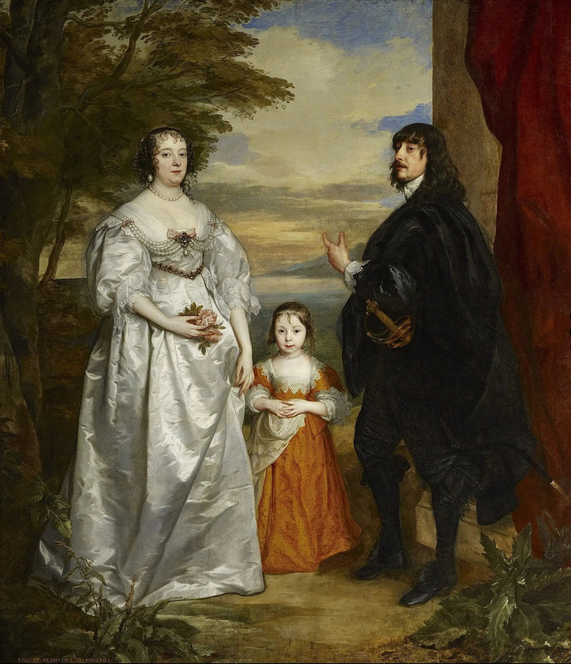 James, siebter Graf von Derby, seine Dame und sein Kind - Antoine van Dyck