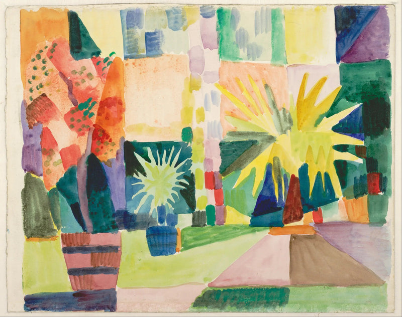 Garten am Ufer des Thunersees - August Macke