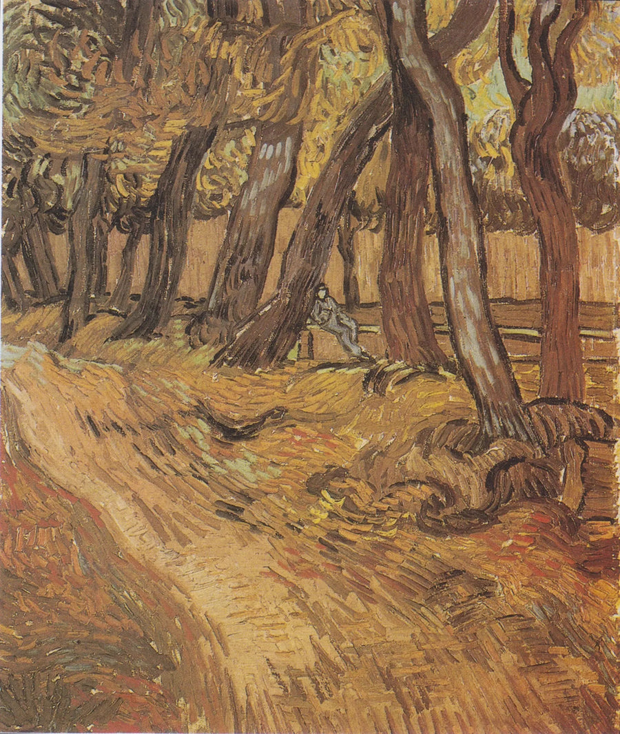 Garten des Krankenhauses Saint-Paul mit Figur, Der - Vincent van Gogh