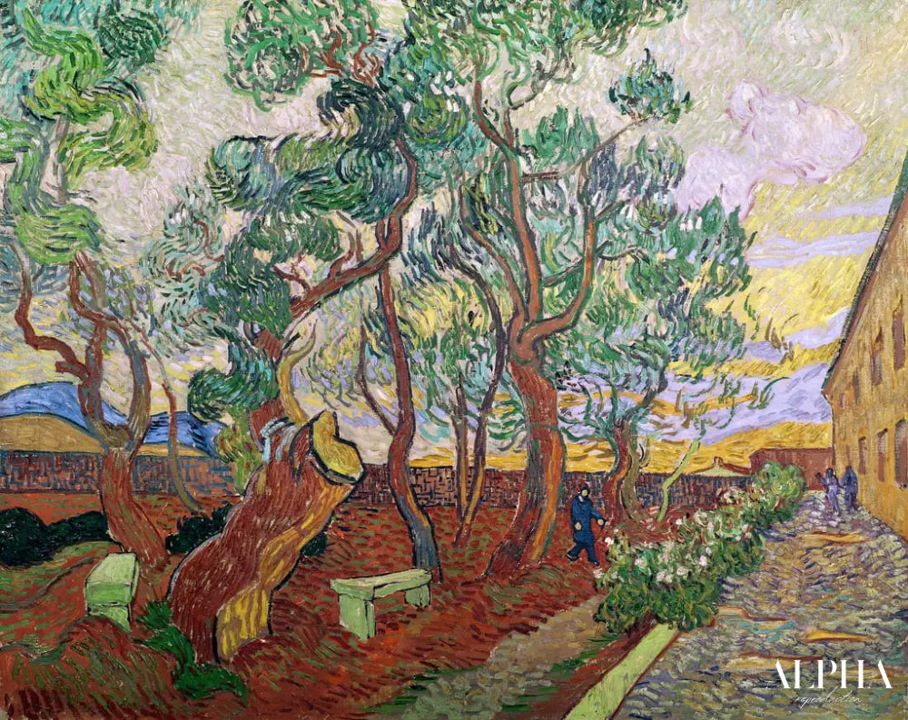 Jardin de l'hôpital St. Paul, 1889 - Van Gogh - Reproductions de tableaux et peintures haut de gamme