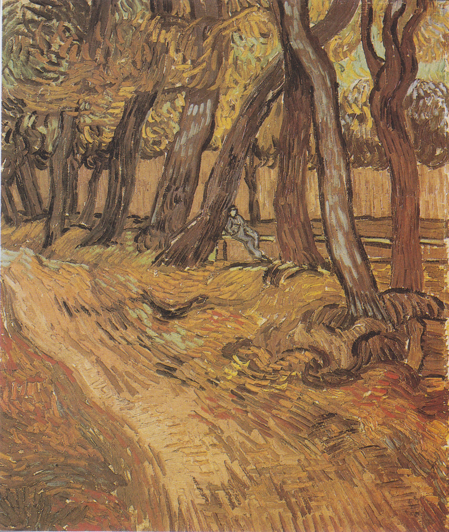 Garten des Krankenhauses Saint-Paul mit Figur, Der - Vincent van Gogh
