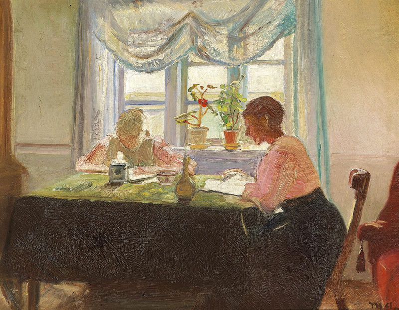 Ich mache meine Hausaufgaben am Fenster. – Michael Peter Ancher
