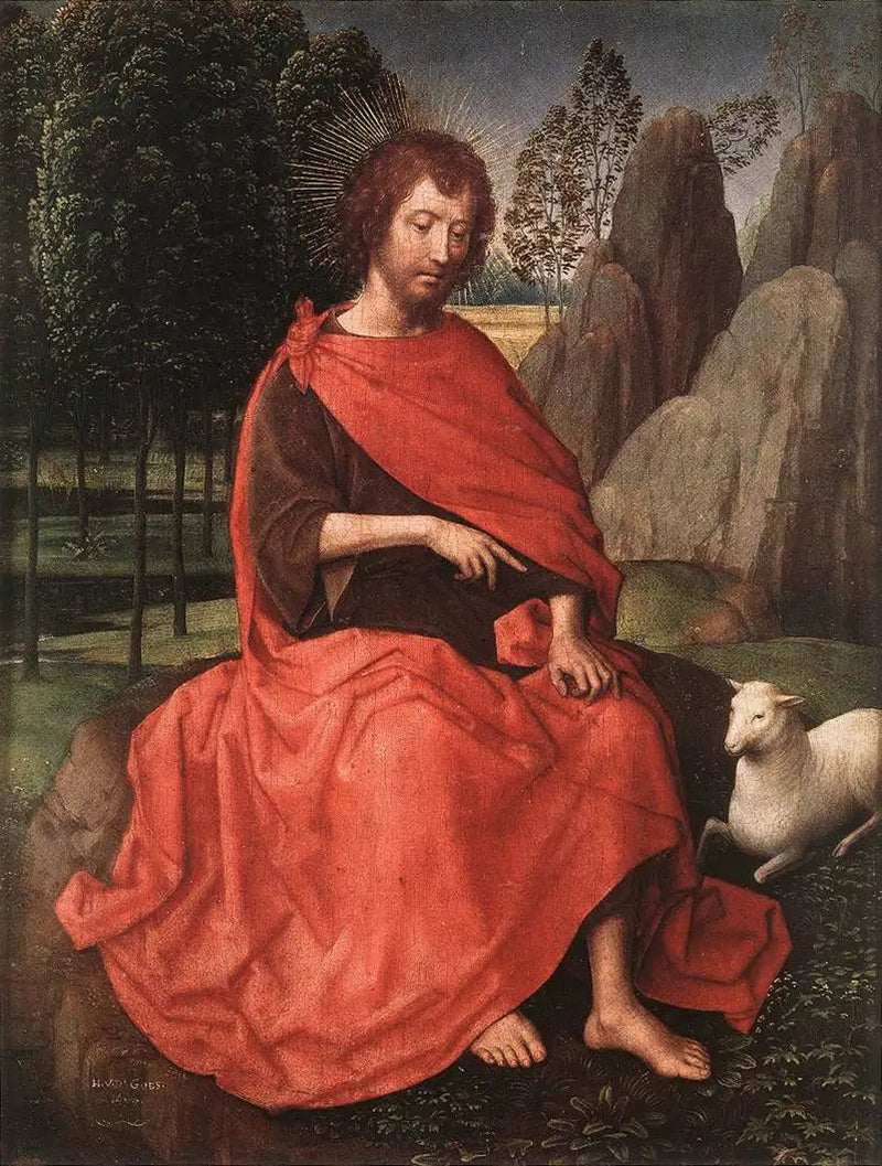 Jean de Baptiste (Vorderseite) ; ein Schädel (Rückseite) - Hans Memling