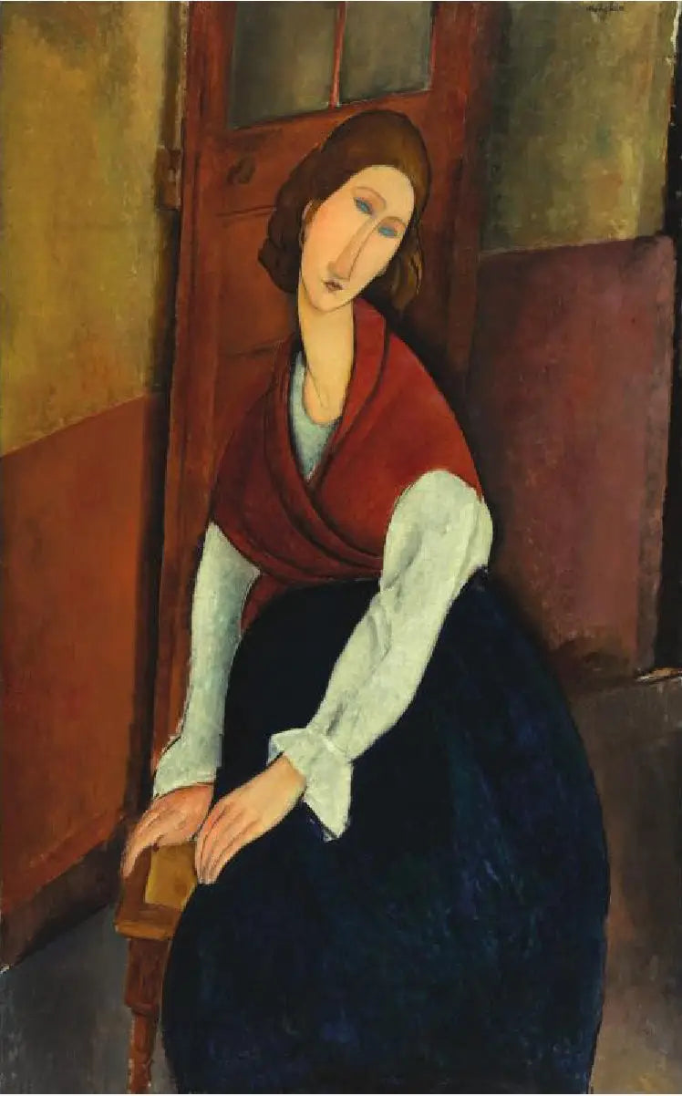 Jeanne Hébuterne vor einer Tür - Amedeo Modigliani