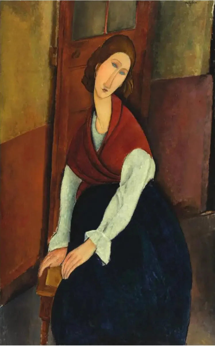 Jeanne Hébuterne vor einer Tür - Amedeo Modigliani