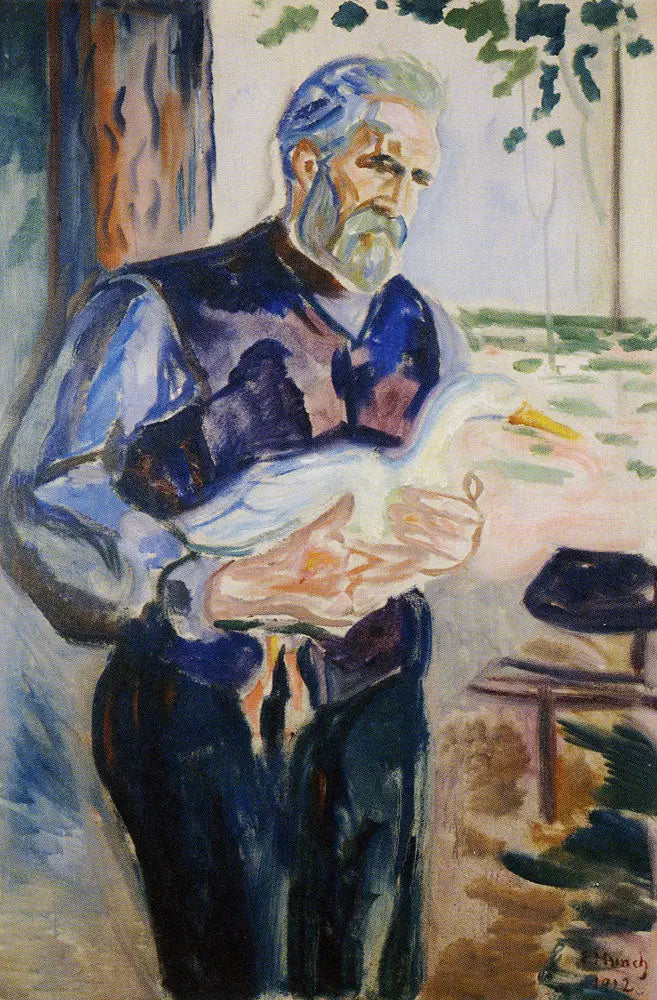 Jensen mit einer Ente - Edvard Munch