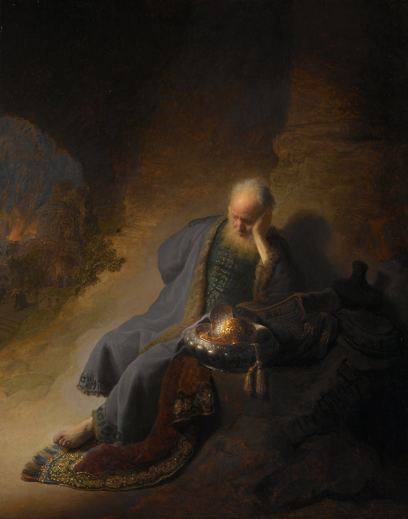Jérémie weint über die Zerstörung Jerusalems - Rembrandt