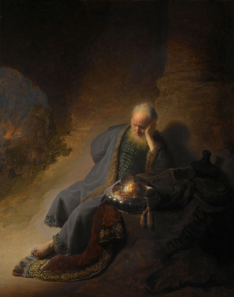 Jérémie weint über die Zerstörung Jerusalems - Rembrandt