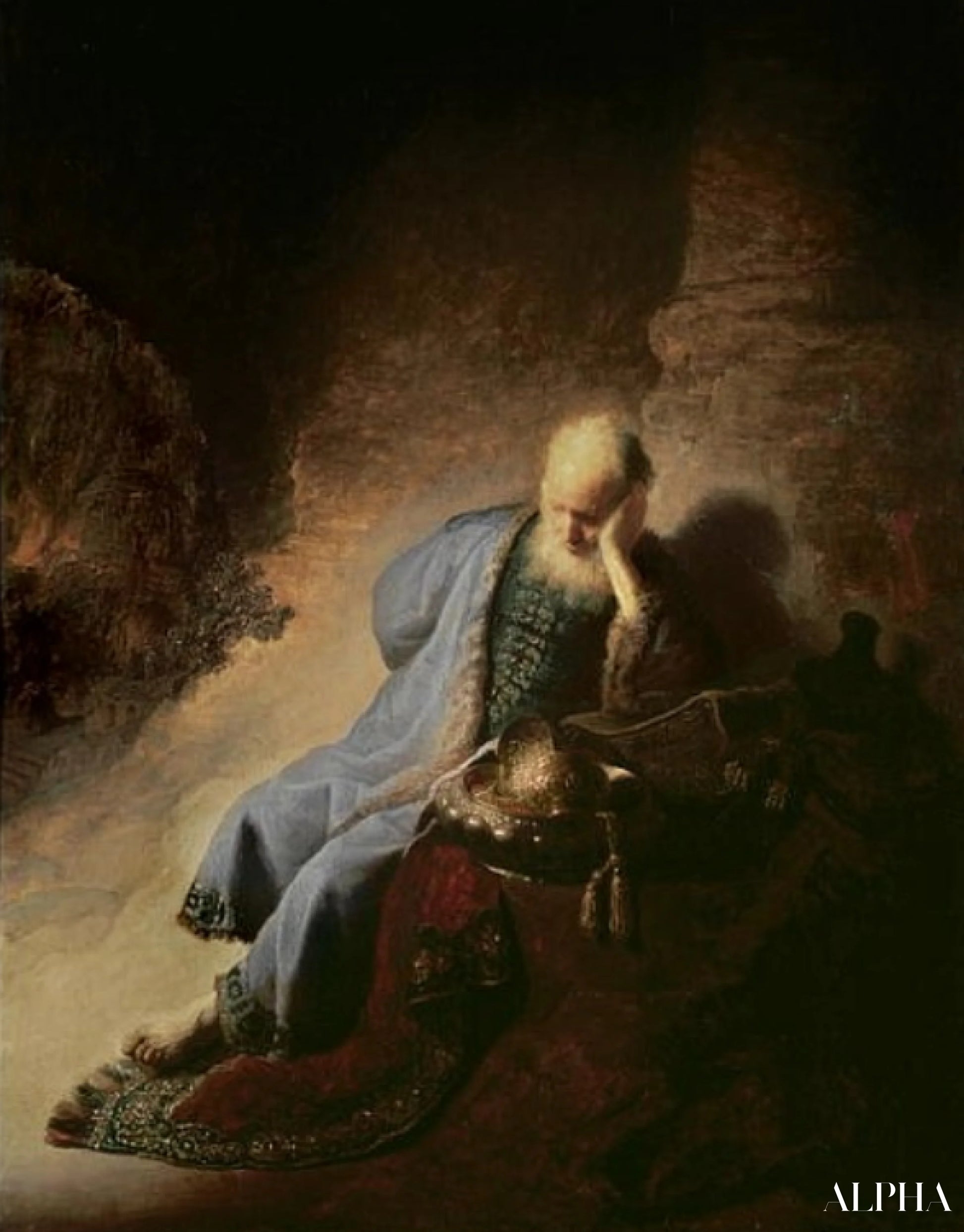 Jérémie se lamentant sur la destruction de Jérusalem - Rembrandt van Rijn - Reproductions de tableaux et peintures haut de gamme
