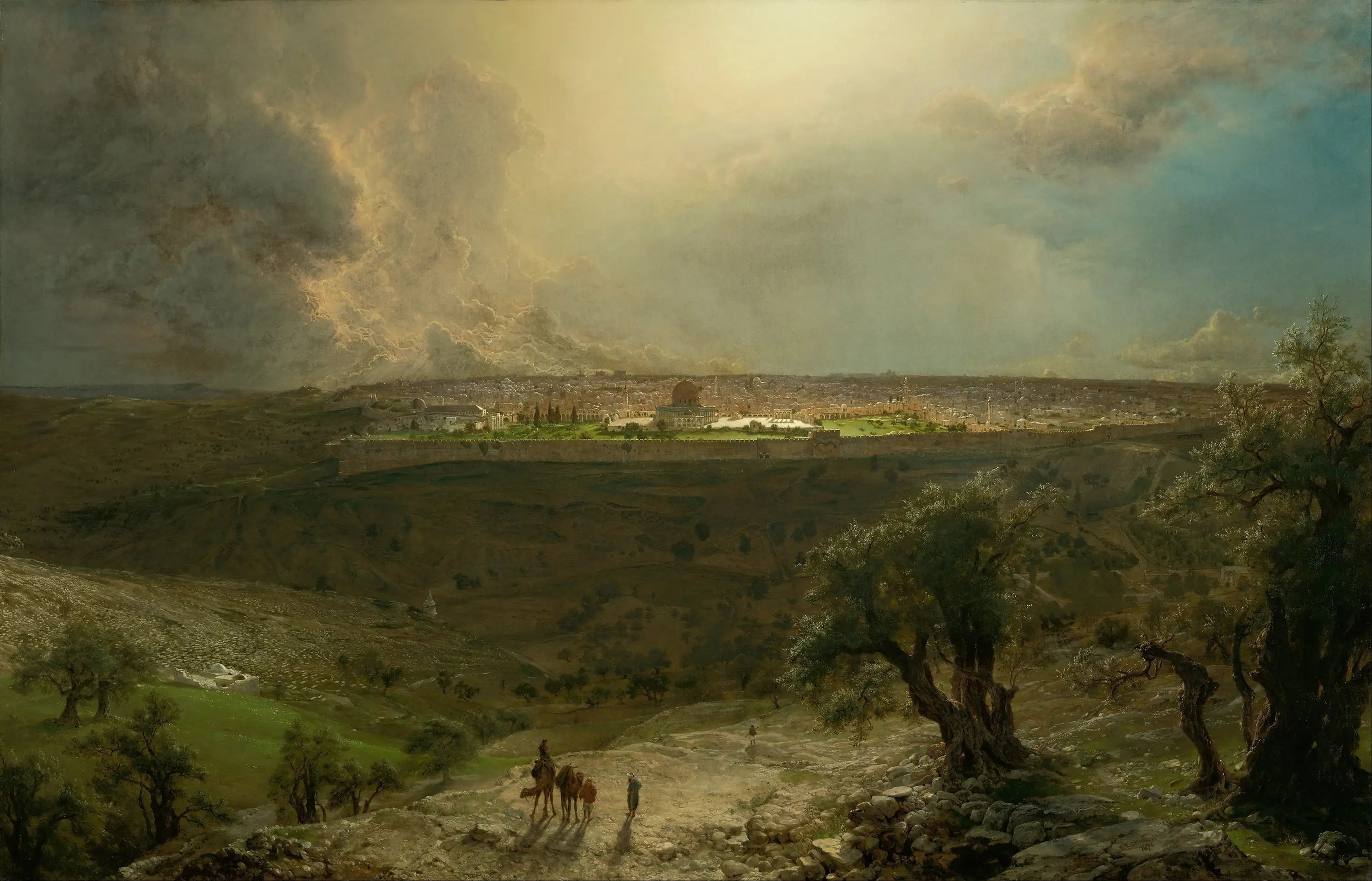 Jérusalem du mont des Oliviers - Frederic Edwin Church image 1 reproduction artisanale de tableau