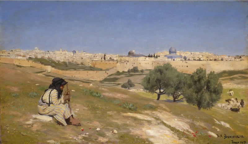 Jerusalem vue du sud-est - H. A. Brendekilde