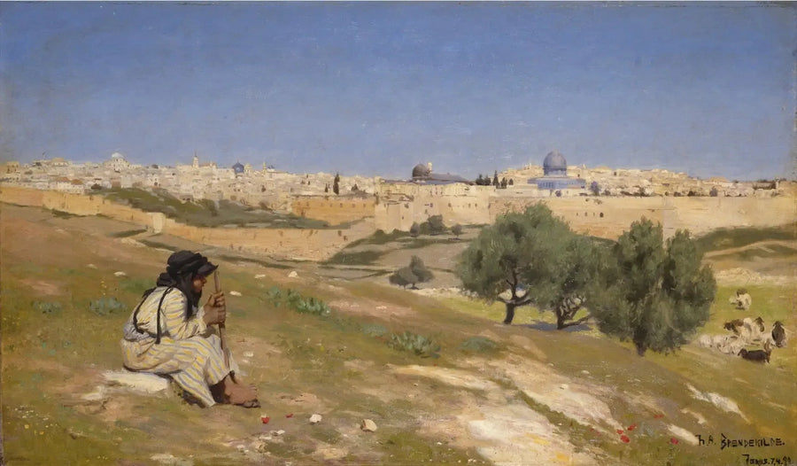 Jerusalem vue du sud-est - H. A. Brendekilde