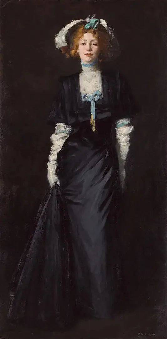 Jessica Penn in Schwarz mit weißen Federn - Robert Henri