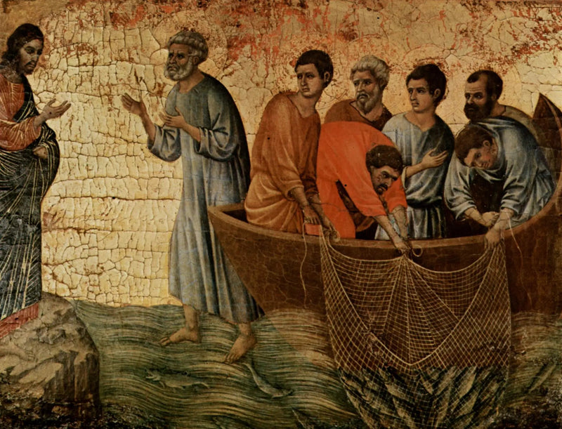 Jesus erscheint auf dem See von Tiberias - Duccio di Buoninsegna