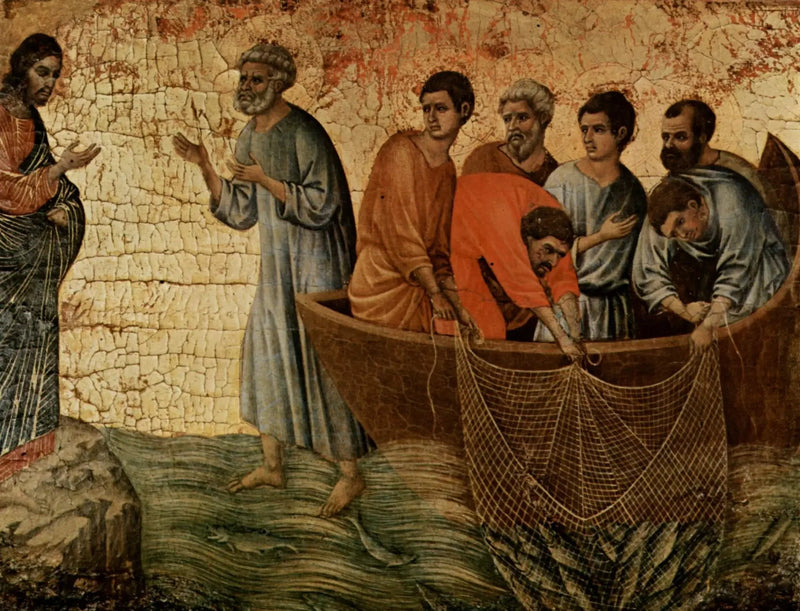 Jesus erscheint auf dem See von Tiberias - Duccio di Buoninsegna