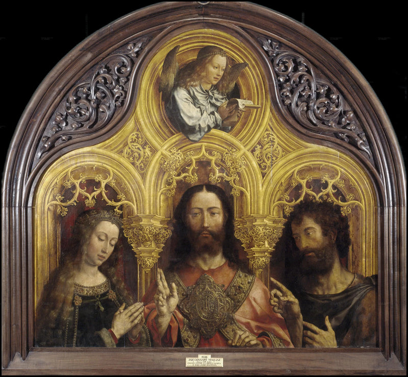 Jesus Christus zwischen der Jungfrau Maria und Johannes dem Täufer - Jan Gossaert