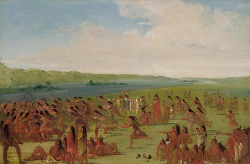 Jeu de balle der Frauen, Prairie du Chien - George Catlin