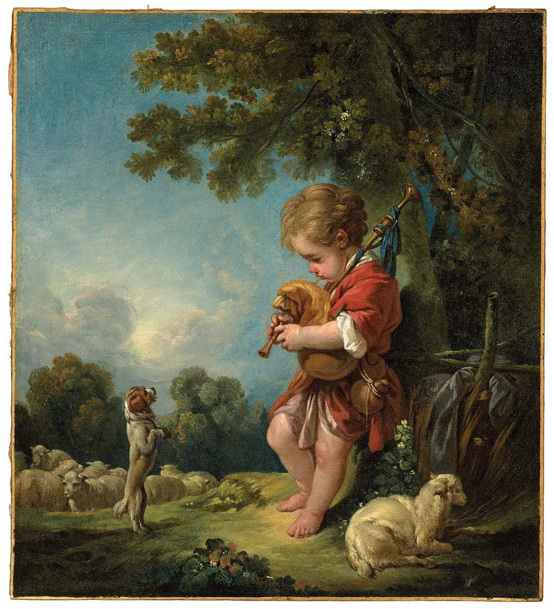 Junge Hirte spielend Dudelsack - François Boucher