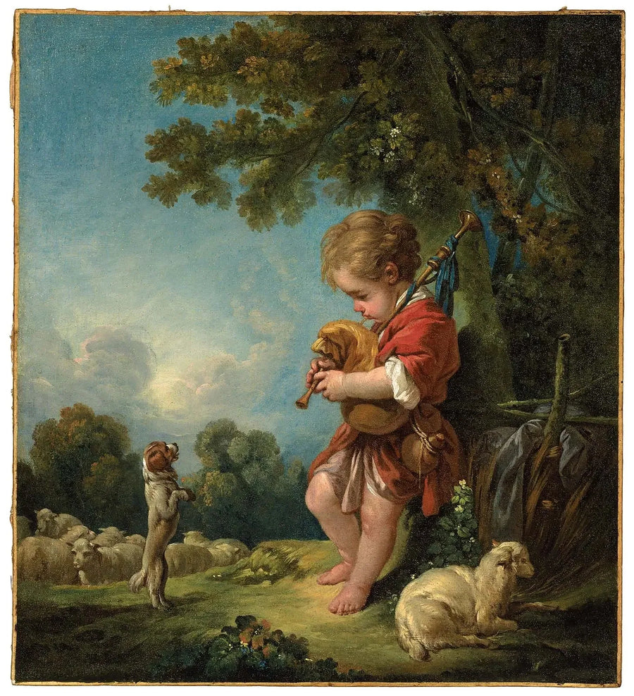Junge Hirte spielend Dudelsack - François Boucher