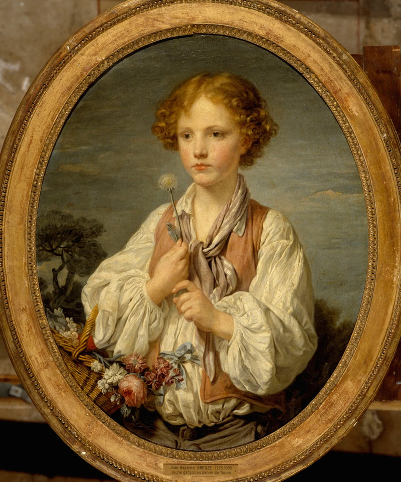 Junger Hirte, der sein Glück versucht, um zu erfahren, ob er von seiner Schäferin geliebt wird - Jean-Baptiste Greuze