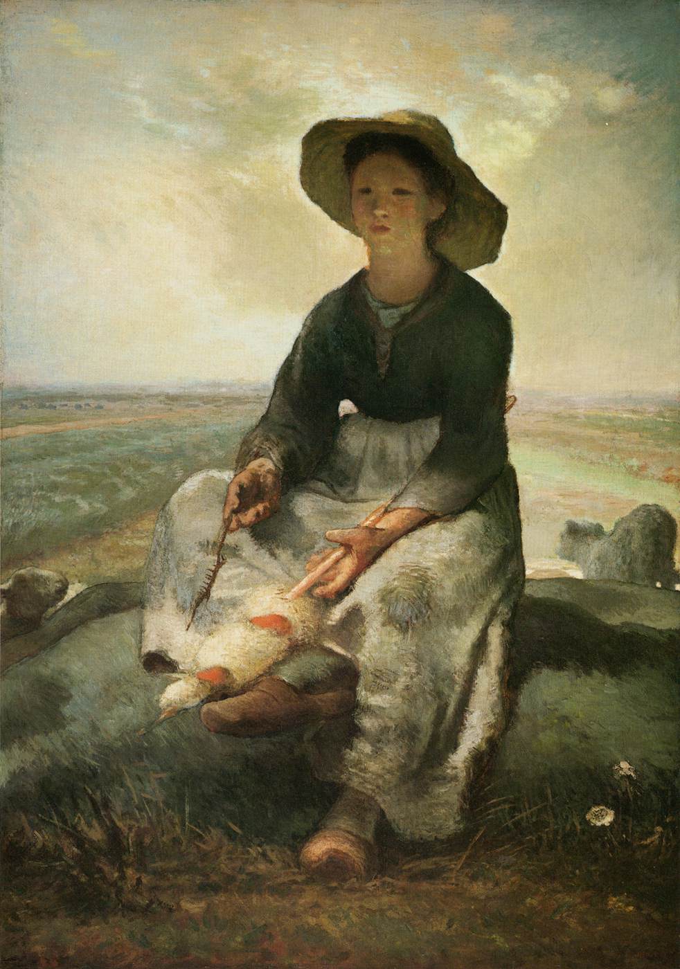 Jeune bergère - Jean-François Millet - Alpha Reproduction
