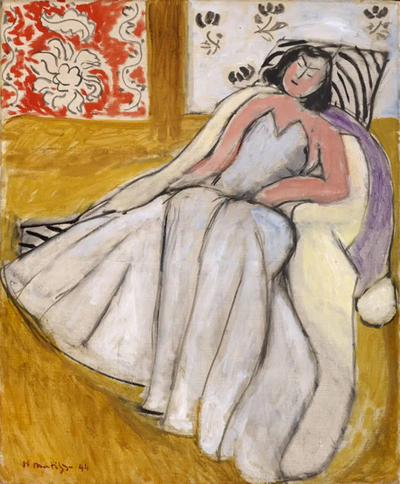 Junge Frau im weißen Pelz - Henri Matisse