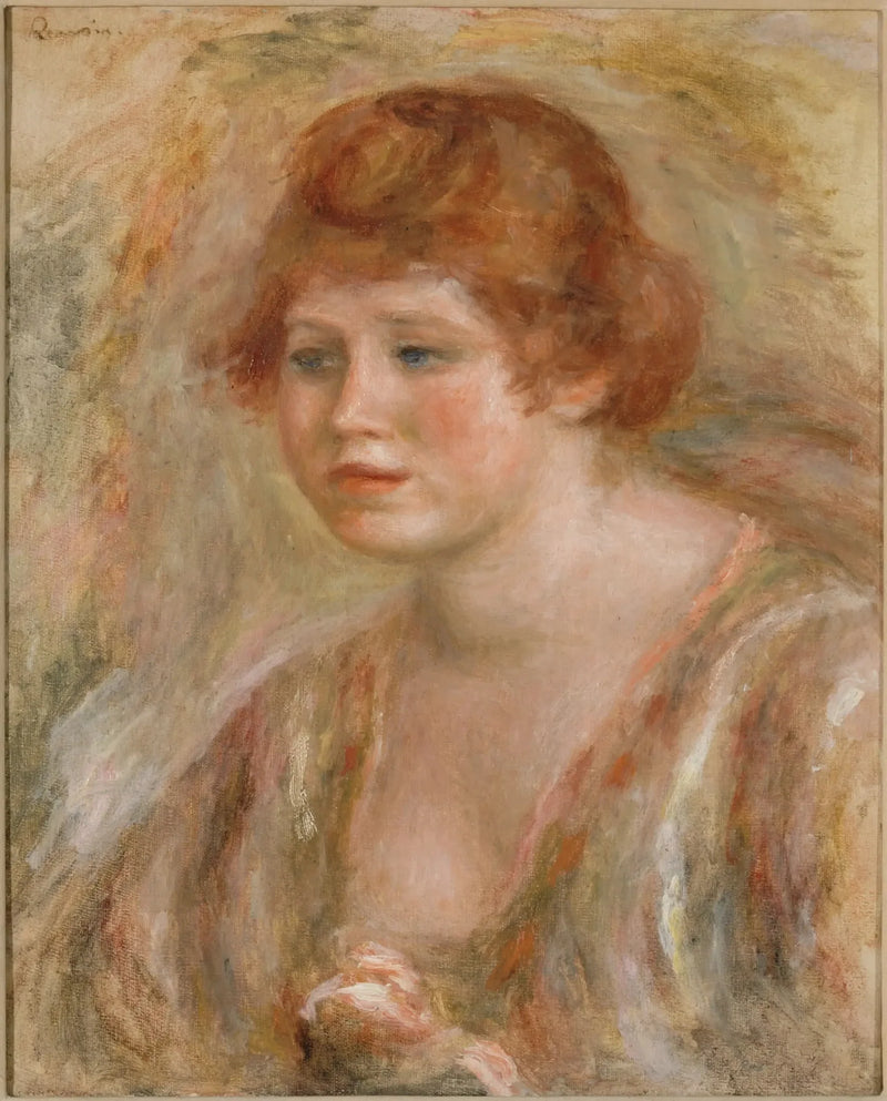 Junge Frau mit Rose - Pierre-Auguste Renoir