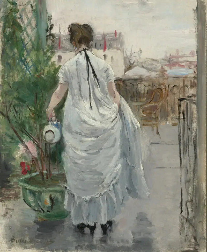 Junge Frau, die einen Strauch gießt - Berthe Morisot