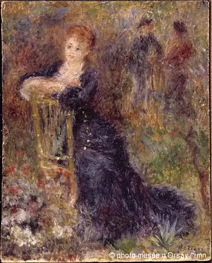 Junge Frau sitzt in einem Garten - Pierre-Auguste Renoir