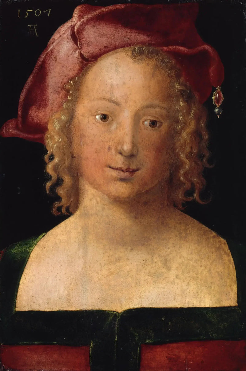 Junge Frau mit rotem Barett - Albrecht Dürer