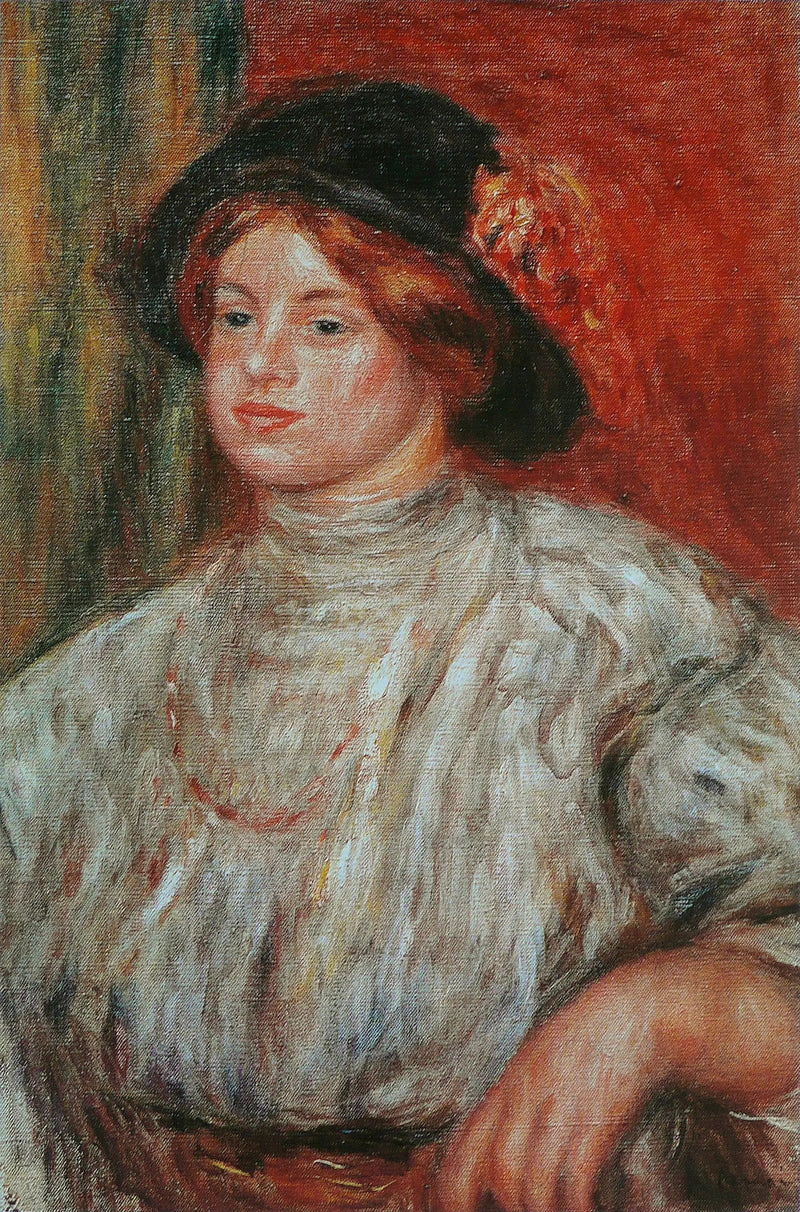 Junge Frau mit Hut - Pierre-Auguste Renoir