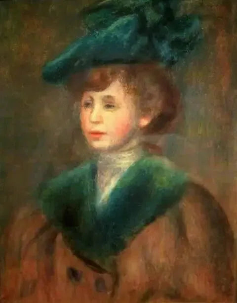 Junges Frau mit grünem Hut - Pierre-Auguste Renoir