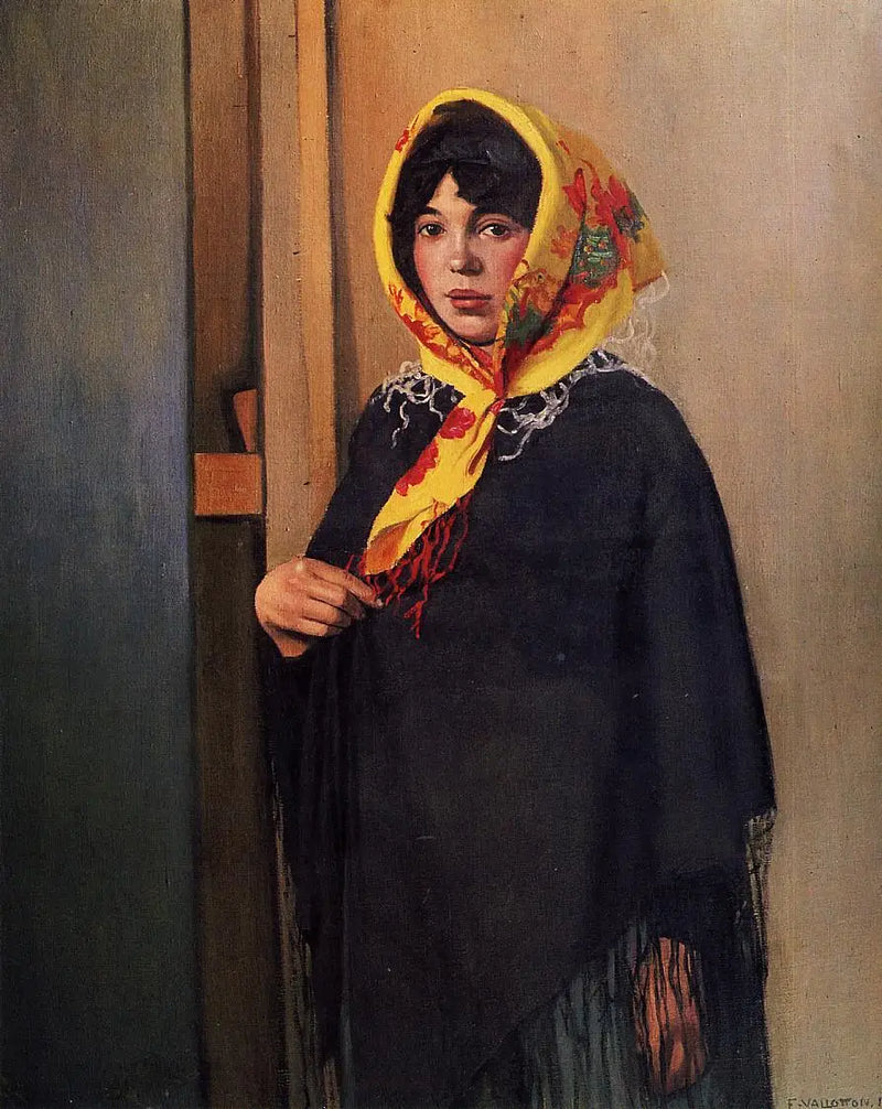 Junge Frau mit gelbem Schal - Félix Vallotton