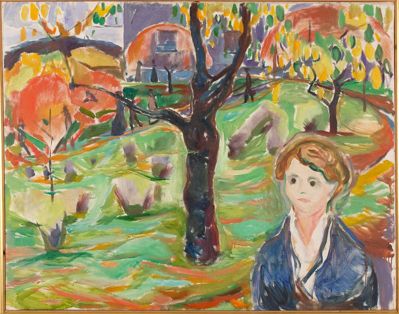 Junge Frau im Garten - Edvard Munch