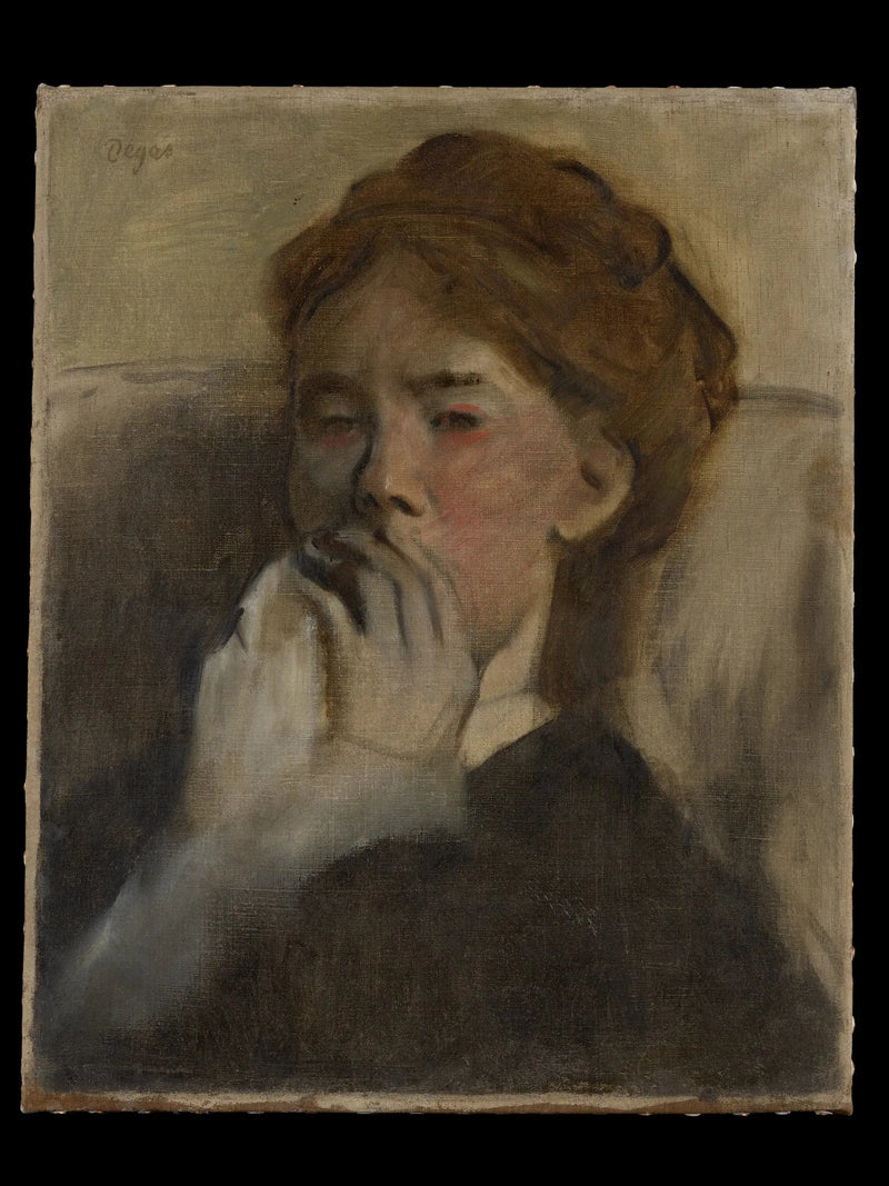 Junge Frau mit der Hand vor dem Mund - Edgar Degas