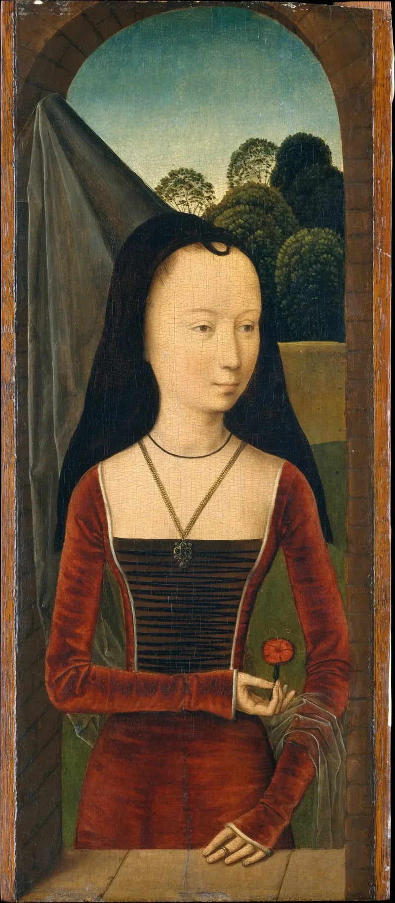 Junge Frau mit einer Rose - Hans Memling