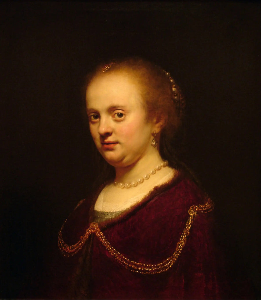 Junge Frau mit einer goldenen Kette - Rembrandt