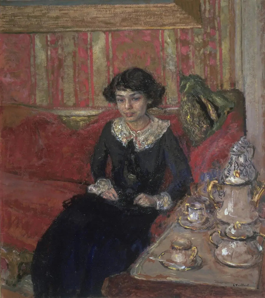 Junge Frau in einem Interieur - Édouard Vuillard